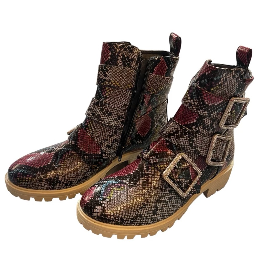 Snakeskin Zip Up Boots
